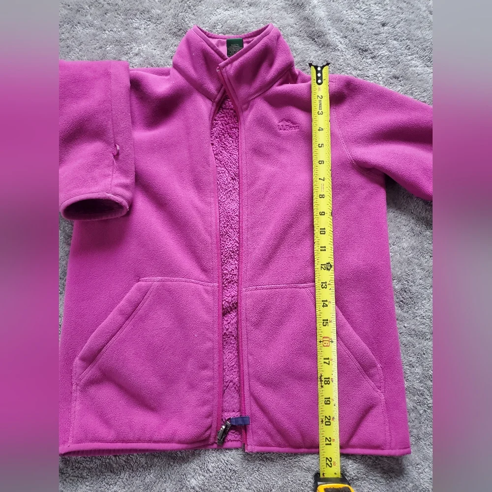 L.L. Bean Discovery Full-Zip Magenta Fleece Jacket Size 10-12